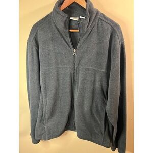 Bass Pro Shops Fleece Jacket Full‎ Zip Gray Outdoors Coat Mens L